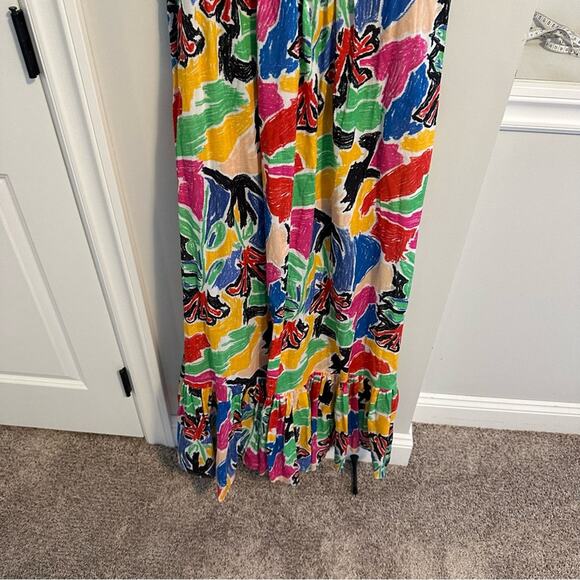 NWT de loreta Blue Red Cotton Maxi Dress Small - Picture 8 of 14